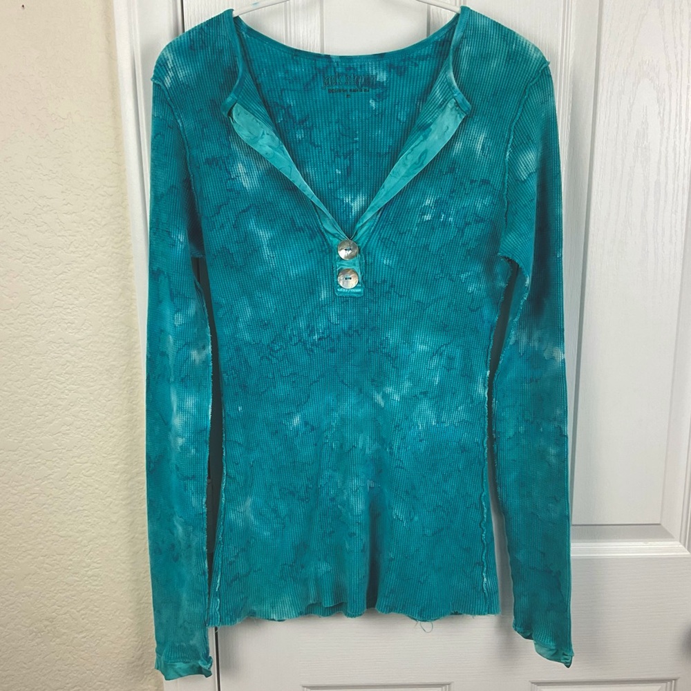 Pre-Owned Jack Steven Women’s Inside-Out Aqua Blue Thermal w/ Butterfly, Size M